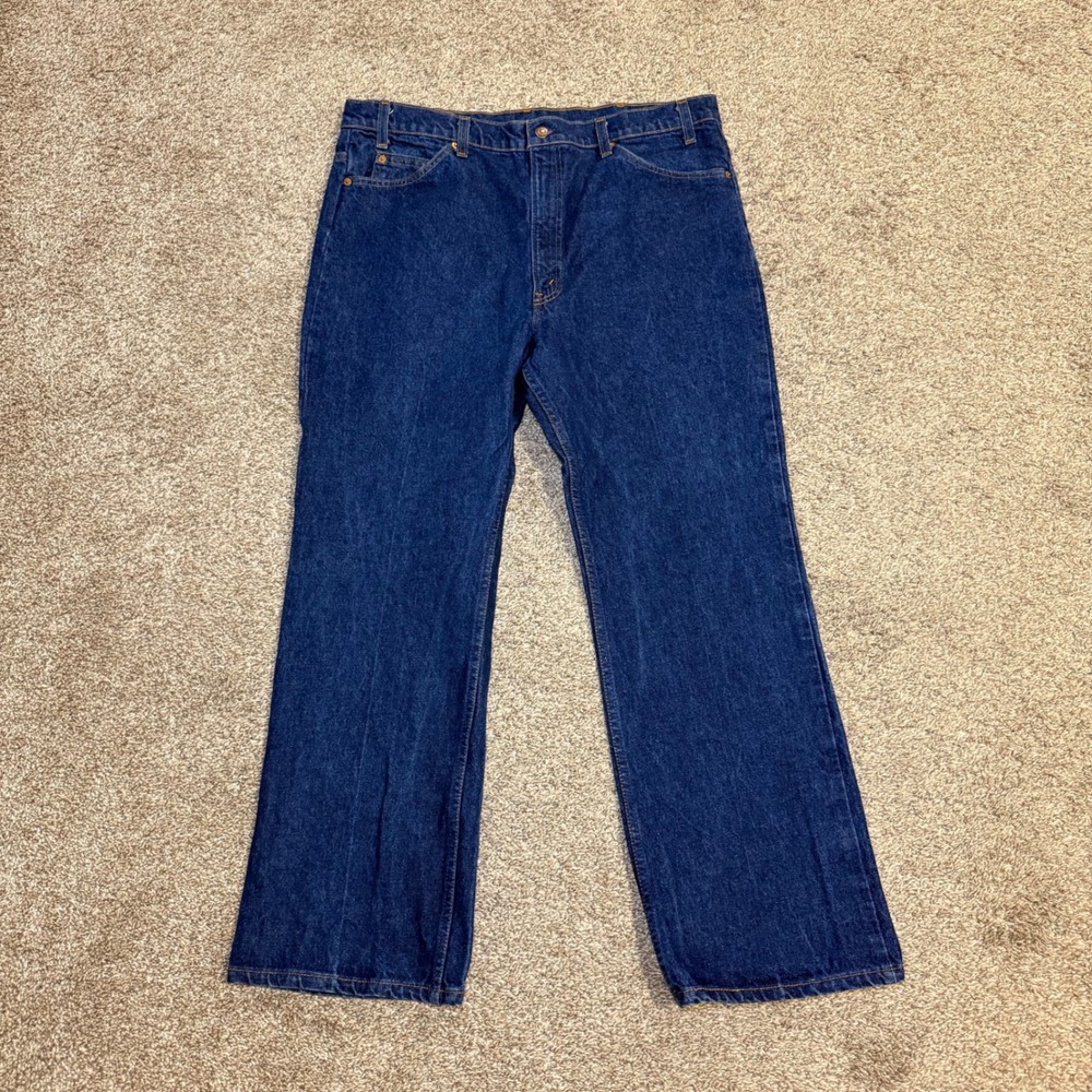Vintage 80s Levis 517 Orange Tab Jeans Mens 40x30 Dark Wash Bootcut Made in USA
